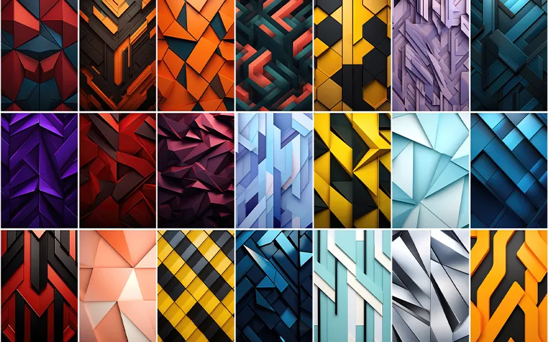 Preview image of colorful backgrounds included in the bundle.
