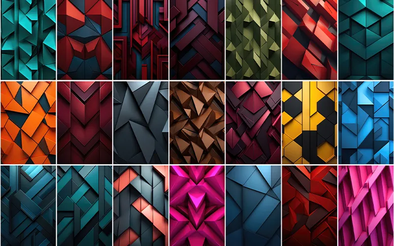 A preview of colorful backgrounds included in the bundle.