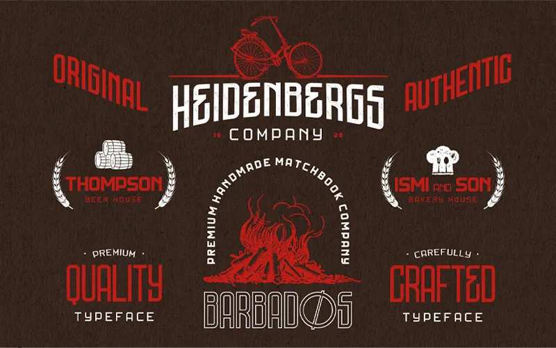 Heidenbers -Gibson font family preview