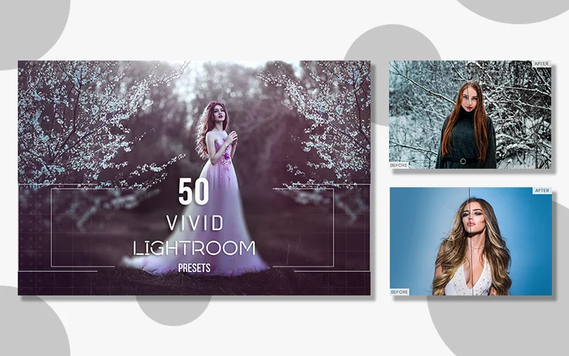 A preview of the Vivid lightroom presets included in the bundle