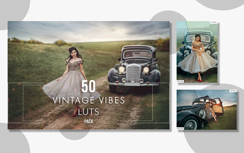 A preview of the Vintage Vibes LUTs Pack included in the bundle