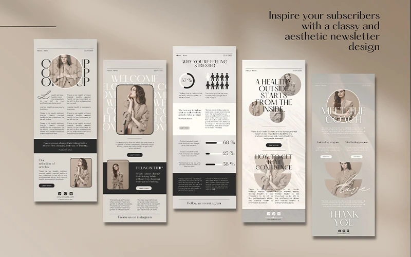 A preview of email marketing templates included in the bundle