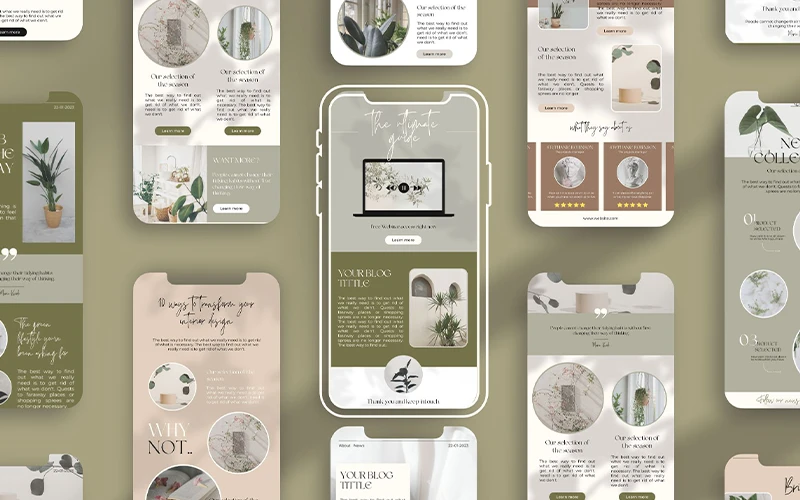 Preview of professional email newsletter templates included in the bundle