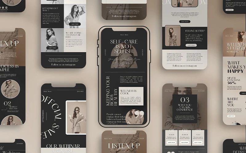 Preview of Canva email template designs included in the bundle