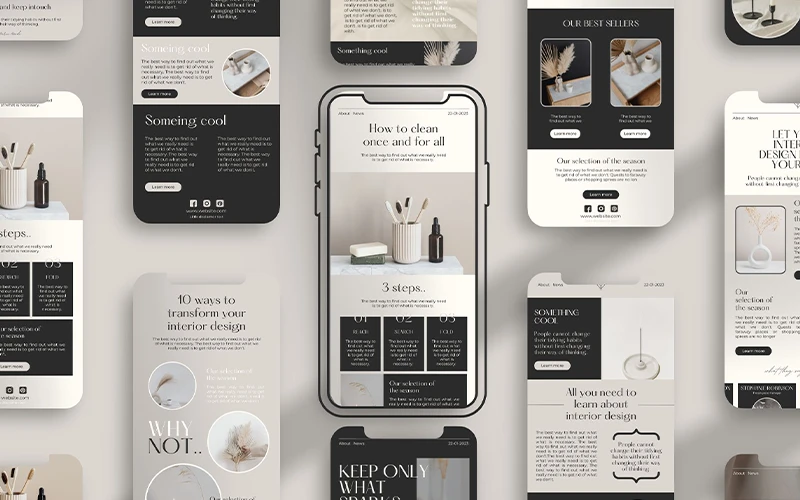 Preview of newsletter template designs included in the bundle
