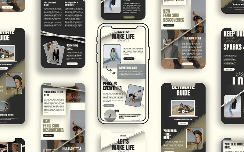 Preview of template designs included in the bundle