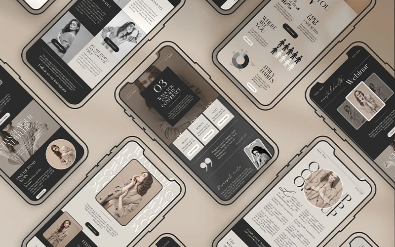 Preview of email marketing templates included in the bundle
