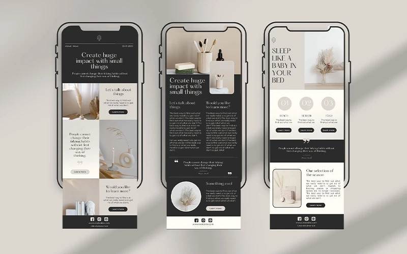 Preview of professional email newsletter templates included in the bundle