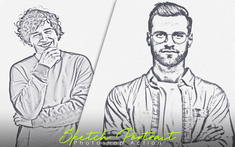 sketch portrait photoshop actions