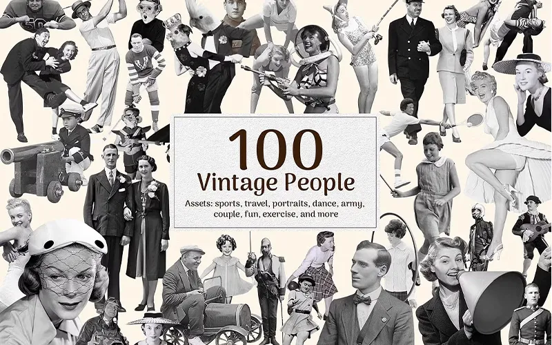 vintage inspired image cut out
