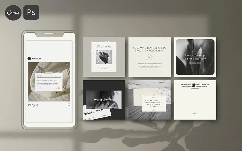 aesthetic instagram background template